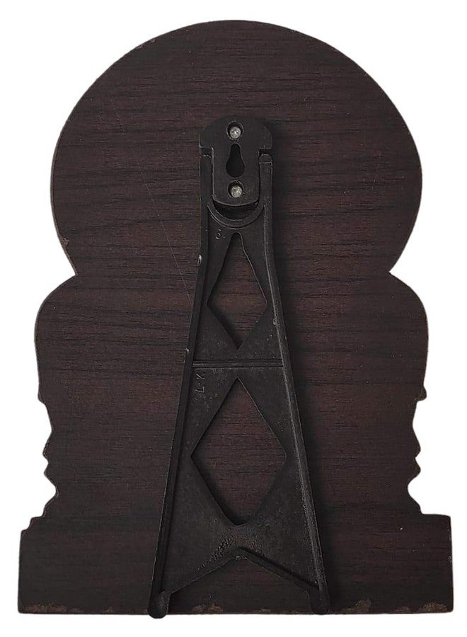 Vils Kollur Goddess Sri Mookambika Devi Divine Holy Blessing Wood & Plastic Photo Frame Cutout with Backstand for Pooja/Gift (6.5 inch X 8 inch) - Image 2